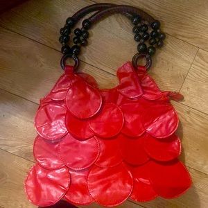 Funky Faux Leather Vntg Shoulder Bag